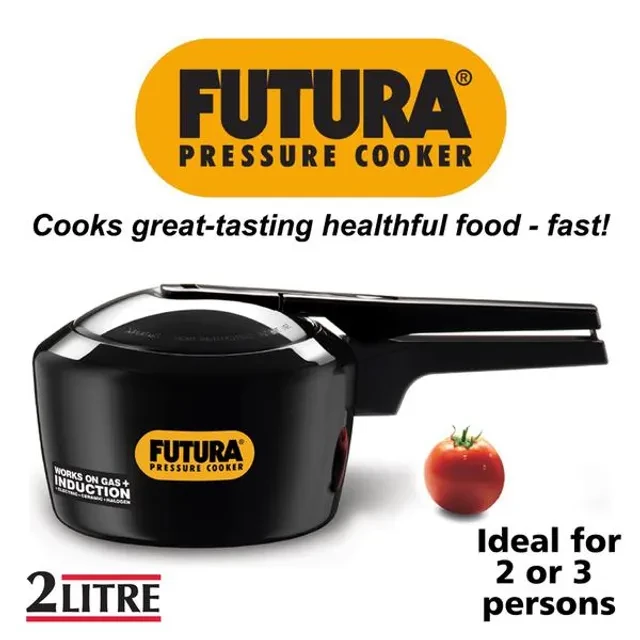 Hawkins Futura Hard Anodised Aluminium Pressure Cooker - Induction Base Black, IFP20, 2 l-2.webp
